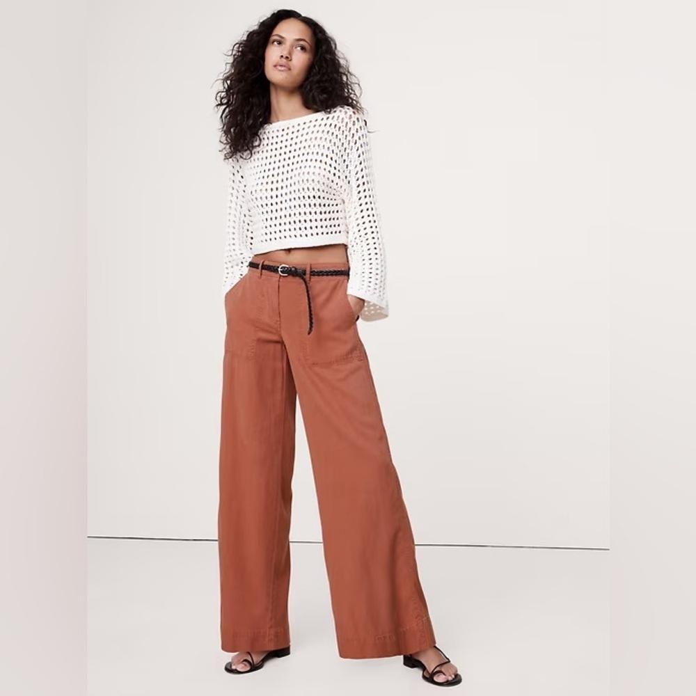 NEW! Banana Republic Super-Soft Soma Mid-Rise Wide-Leg Pant - Multiple 772648 🖤